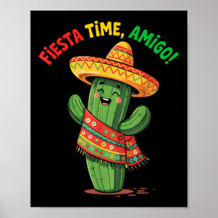 Funny Cactus Cinco De Mayo Boys Kids Men Mexican Poster