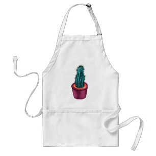 Funny Cactus In Pot Weird Trippy Psychedelic Standard Apron