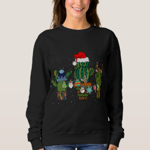 Funny Cactus Lights Santa Hat Sweater Xmas Tree Ch