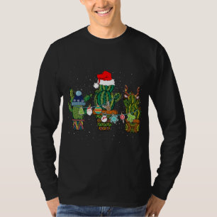 Funny Cactus Lights Santa Hat Sweater Xmas Tree Ch