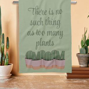 Funny Cactus Mum Houseplants Green Kitchen Towel
