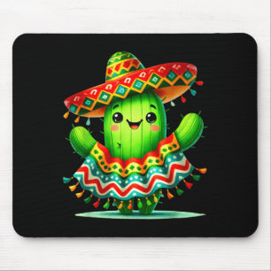 Funny cactus poncho cinco de mayo boys kids mexica mouse pad