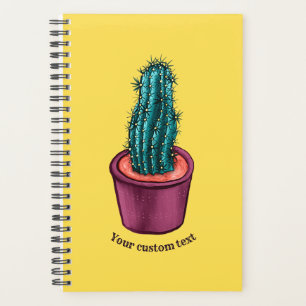Funny Cactus Pot Trippy Psychedelic Custom Text Planner