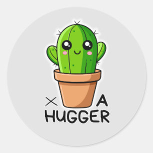 Funny Cactus Pun Cute Plant Classic Round Sticker