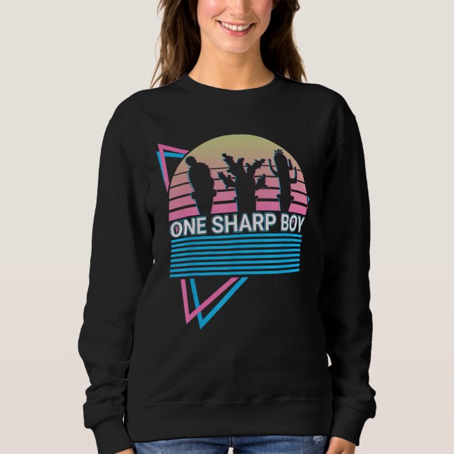 Funny Cactus Succulent Retro One Sharp Boy Sweatshirt (Front)