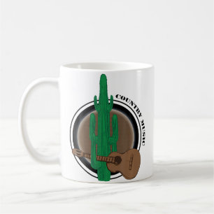 Funny Cactus With Guitar Playing Country Music Coffee Mug