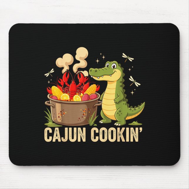 Funny Cajun Louisiana Boil Alligator Crawfish Mard Mouse Pad (Front)