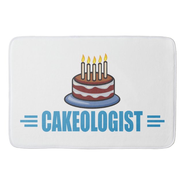 Funny Cake Design Bath Mat (Front)