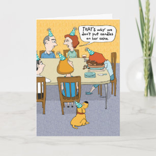 Funny Cake Face Plant Birthday Card