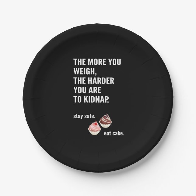 Funny: Cake paper plates. CupcakeHumor. Plate (Front)