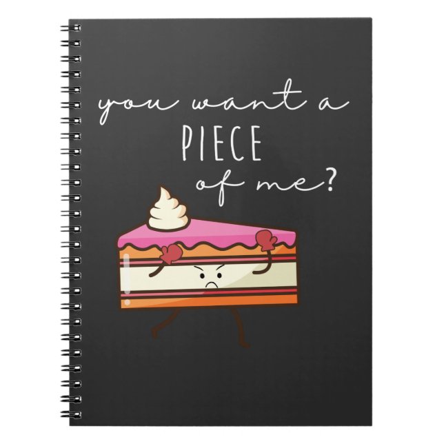 Funny Cake Piece Angry Baker Notebook (Front)