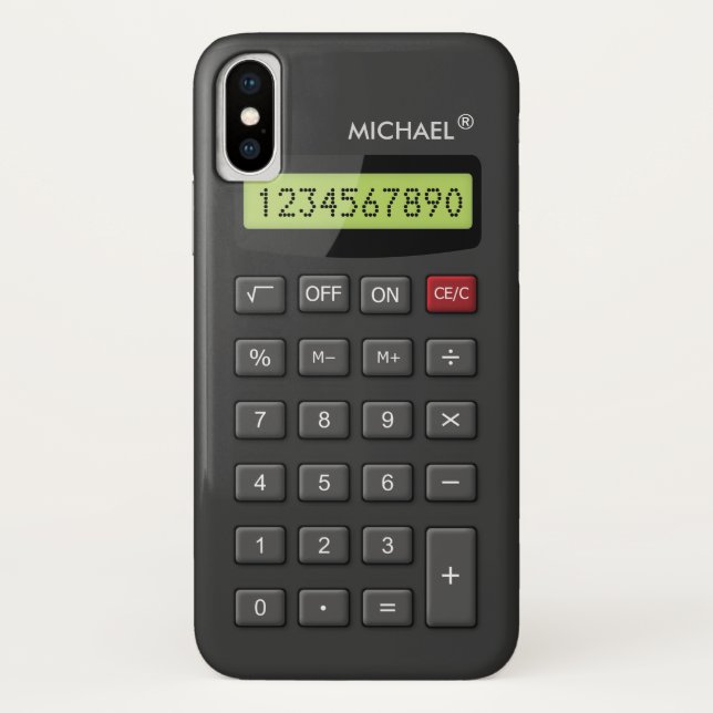 Funny Calculator Pattern Personalised Geeky Case-Mate iPhone Case (Back)