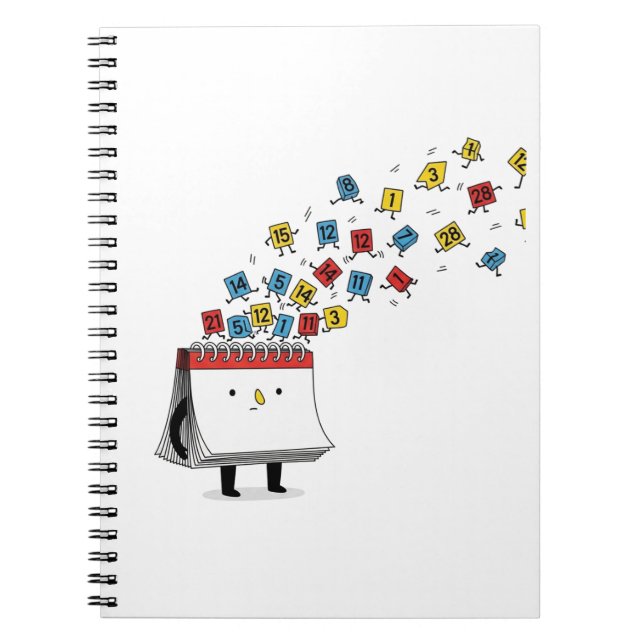 Funny Calendar Cartoon Notebook – Escaping Journal (Front)
