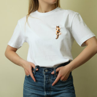 Funny Calico Cat Hang In There Tee