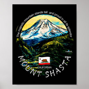Funny California's Majestic Mount Shasta Hiking Mo Poster