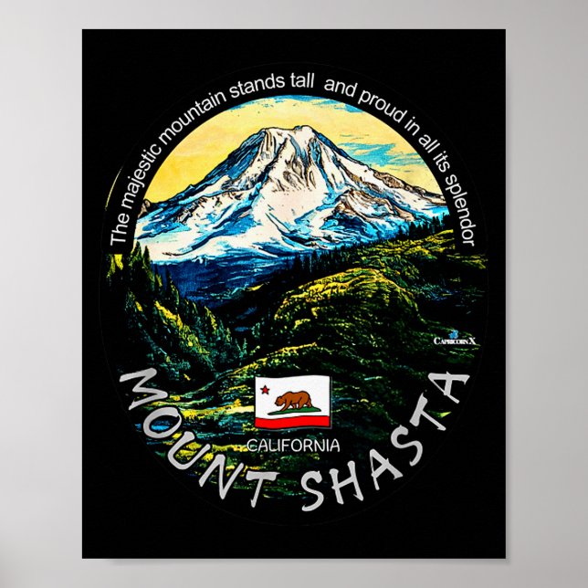 Funny California's Majestic Mount Shasta Hiking Mo Poster (Front)