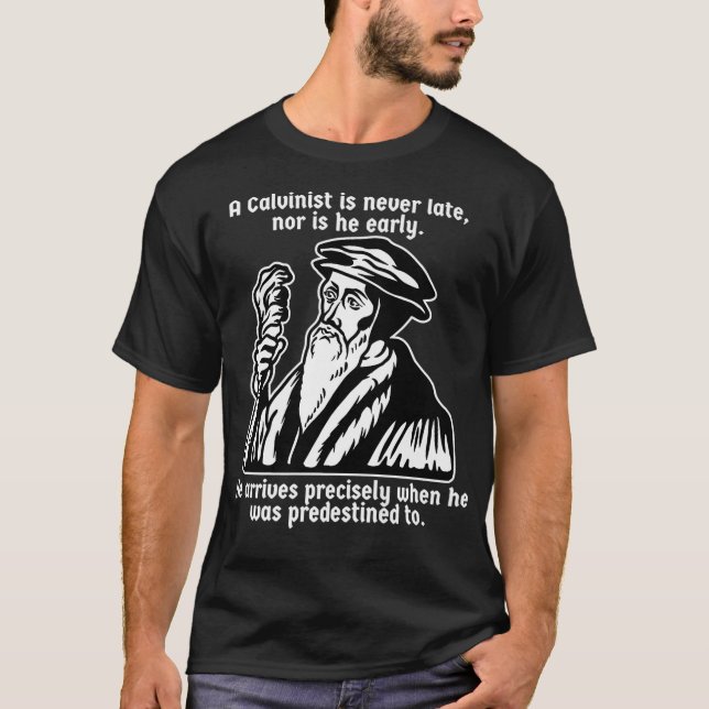 Funny Calvinist Wizard Premium  T-Shirt (Front)
