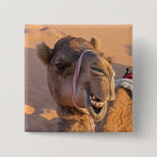 Funny Camel 15 Cm Square Badge (Front)