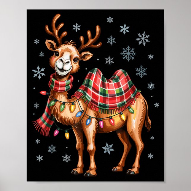 Funny Camel Christmas Cute Animal Lovers Holiday P Poster (Front)