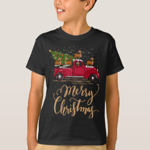 Funny Camel Driving Christmas Tree Truck Camel Chr T-Shirt
