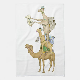 Funny Camel Trek Safari Tea Towel