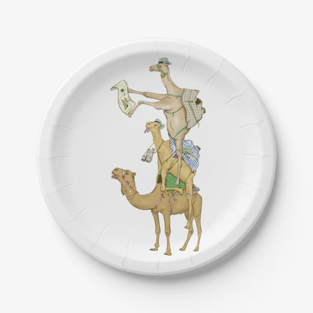Funny camels paper plate (Front)
