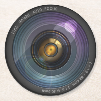 Funny Camera Lens Round Round Paper Coaster