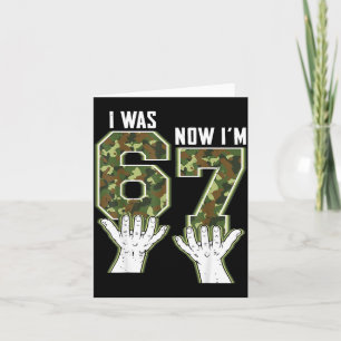Funny Camo 6 7 Birthday Bday Card