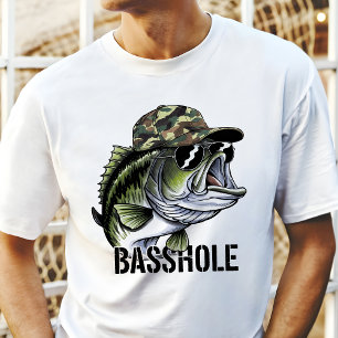 Funny Camo Basshole Bass Fishing  Tri-Blend Shirt