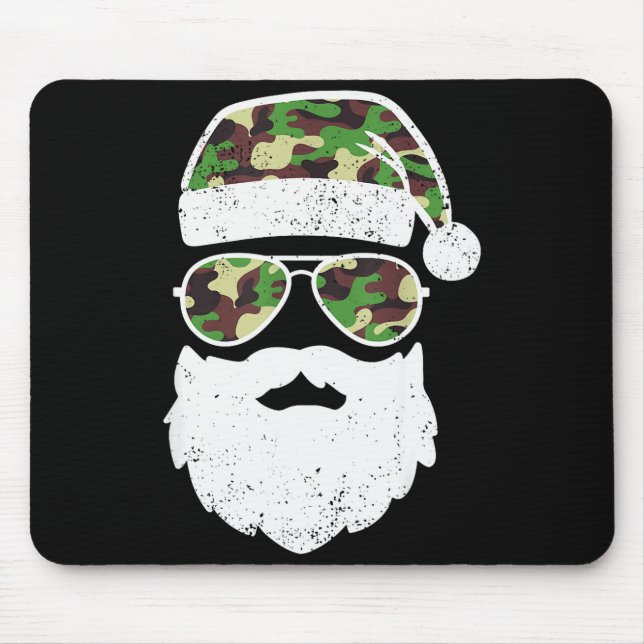 Funny Camo Christmas Pajama Funny Camo Matching Fa Mouse Pad (Front)
