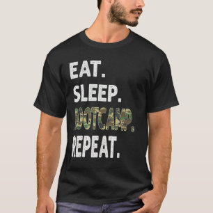 Funny Camo Eat Sleep BootCamp Repeat Camouflage Gr T-Shirt