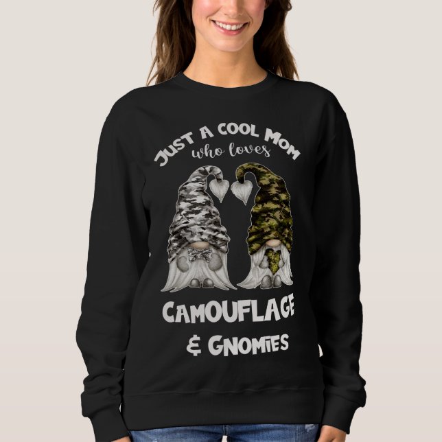 Funny Camouflage Gnomes For Cool Mum - Cute Gnomie Sweatshirt (Front)