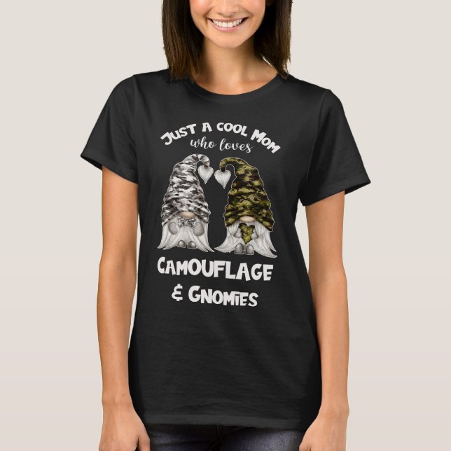 Funny Camouflage Gnomes For Cool Mum - Cute Gnomie T-Shirt (Front)