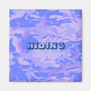 Funny Camouflage Pastel Blue Abstract Pattern Magnet