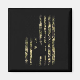 Funny Camouflage Usa Flag Whitetail Buck Deer Hunt Magnet