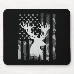 Funny Camouflage Usa Flag Whitetail Buck Deer Hunt Mouse Pad