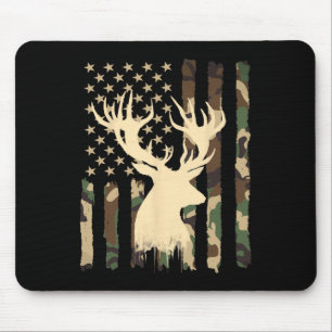 Funny Camouflage Usa Flag Whitetail Buck Deer Hunt Mouse Pad