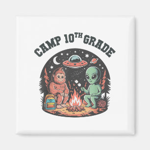 Funny Camp Out 10th Grade Bigfoot Campsite Alien C Magnet