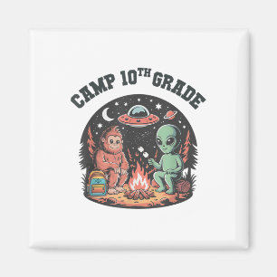 Funny Camp Out 10th Grade Bigfoot Campsite Alien C Magnet
