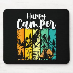 Funny camper outdoor activity camping lover happy mouse pad