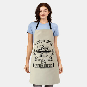 Funny camper slogan camping drinking sayings apron