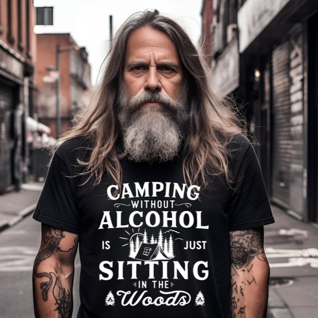 Funny camper slogan camping drinking sayings T-Shirt (Creator Uploaded)