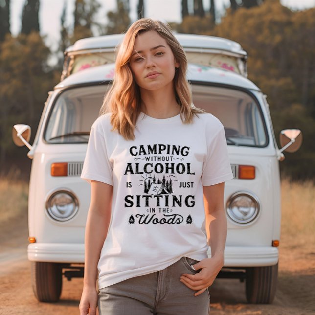 Funny camper slogan camping drinking sayings T-Shirt (Creator Uploaded)