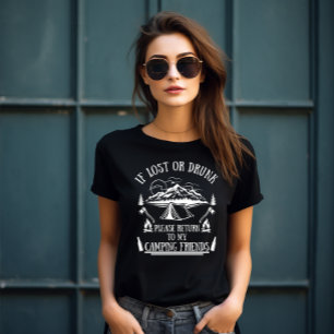 Funny camper slogan camping drinking sayings T-Shirt