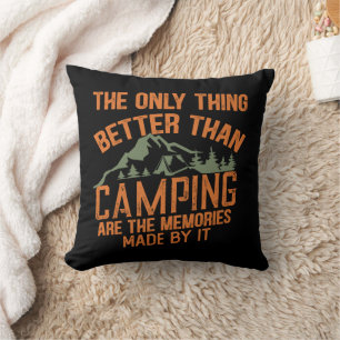 Funny camper slogan summer camping quotes cushion