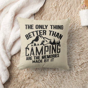 Funny camper slogan summer camping quotes cushion
