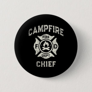 Funny Campfire Chief Hiking Summer Camp Director F 6 Cm Round Badge