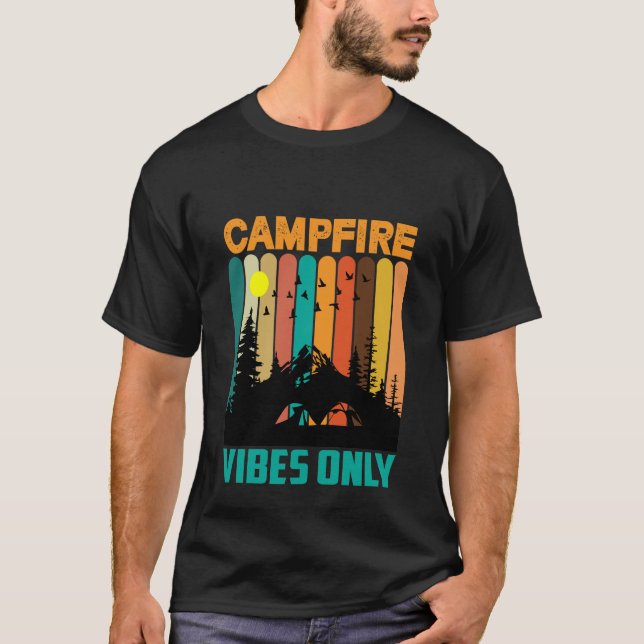 funny campfire vibes word art T-Shirt (Front)