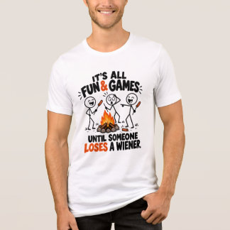 Funny Campfire Wiener Roast Camping Stick Figure Tri-Blend Shirt