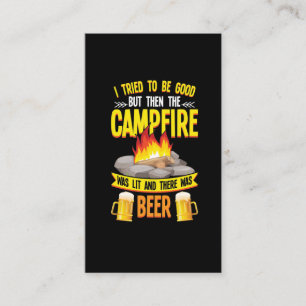 Funny Camping and Beer Lover Campfire Humor Business Card